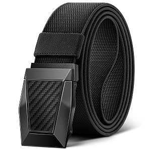 BULLIANT Men Belt-Tactical Work Belt Adjsutable With Stretch Nylon Snug Fit 1 1 2- Cut For Size
