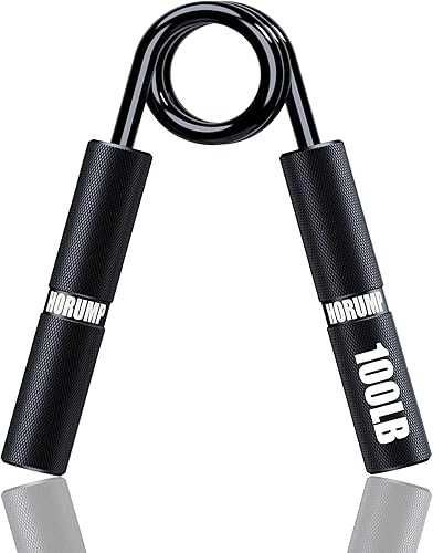 HORUMP Entrenador de fuerza de agarre de 100 libras, fortalecedor de agarre de mano de metal, fortalecedor de antebrazo, agarre de mano
