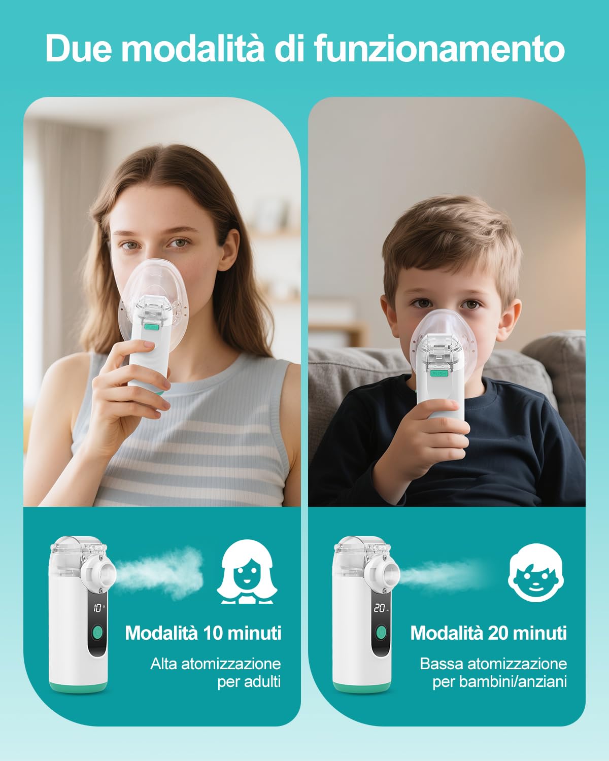 HITHINKMED Aersol Portatile Silenzioso, Aersol Portatile Ricaricabile per Adulti e Bambini, Macchina Aerosol Adulti con Display Digitale, Pulizia Automatica dei Residui(2026 Nuova Versione)