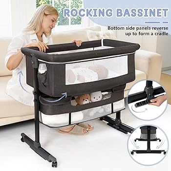 AMKE 3 In 1 Baby Bassinets,All-mesh Bedside Sleeper For Baby