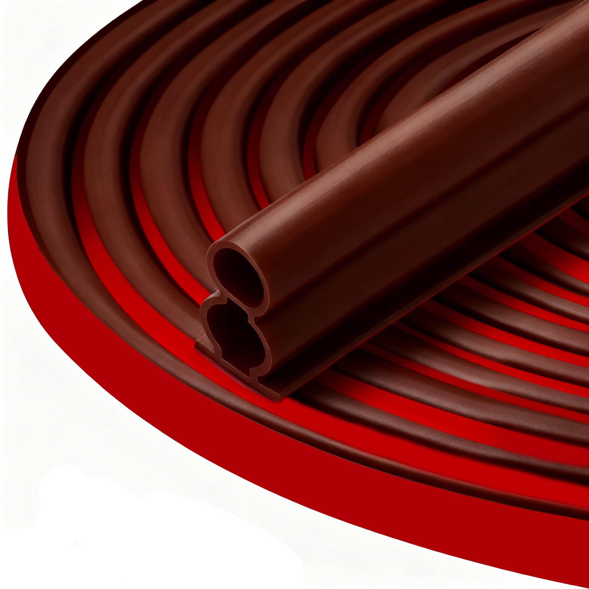Weather Stripping Door Seal Strip, 5m(L) x 10mm(W) x 15mm(D), Window Door Sealing Strip, Soundproofing Rubber Seal Strip, Self-Adhesive Rubber Draft Excluder, Suitable for 11.5-14.5 mm Gap, Brown