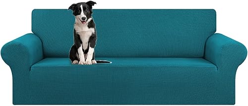 Miniatura 55 de KEKUOU - Funda elástica para sofá de 3 plazas (de 79 a 94 pulgadas), protector de muebles de 3 asientos con parte inferior elástica para niños o