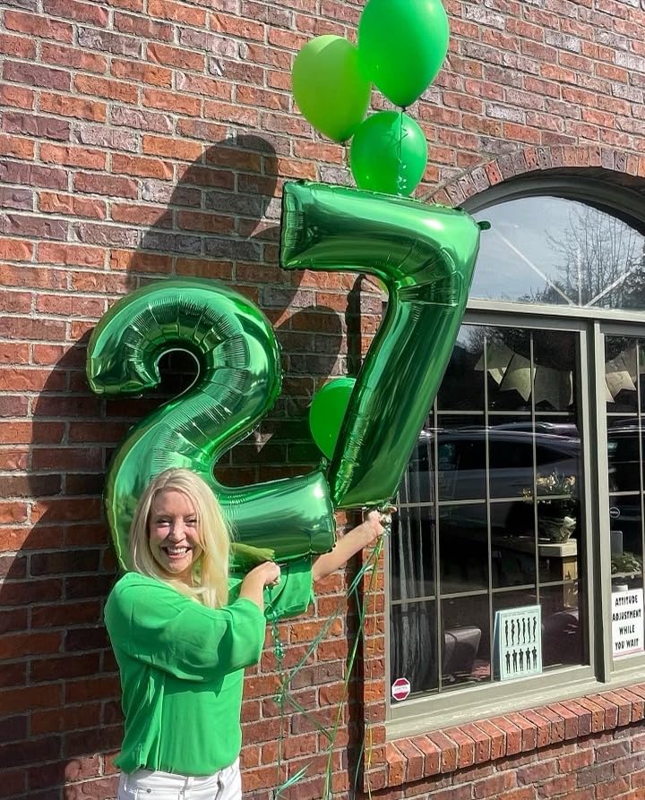 Image of Dark Green Number 7 Balloon 40 Inch, 7th Birthday Party Decorations, Giant 7 Foil Balloon for Party Supplies