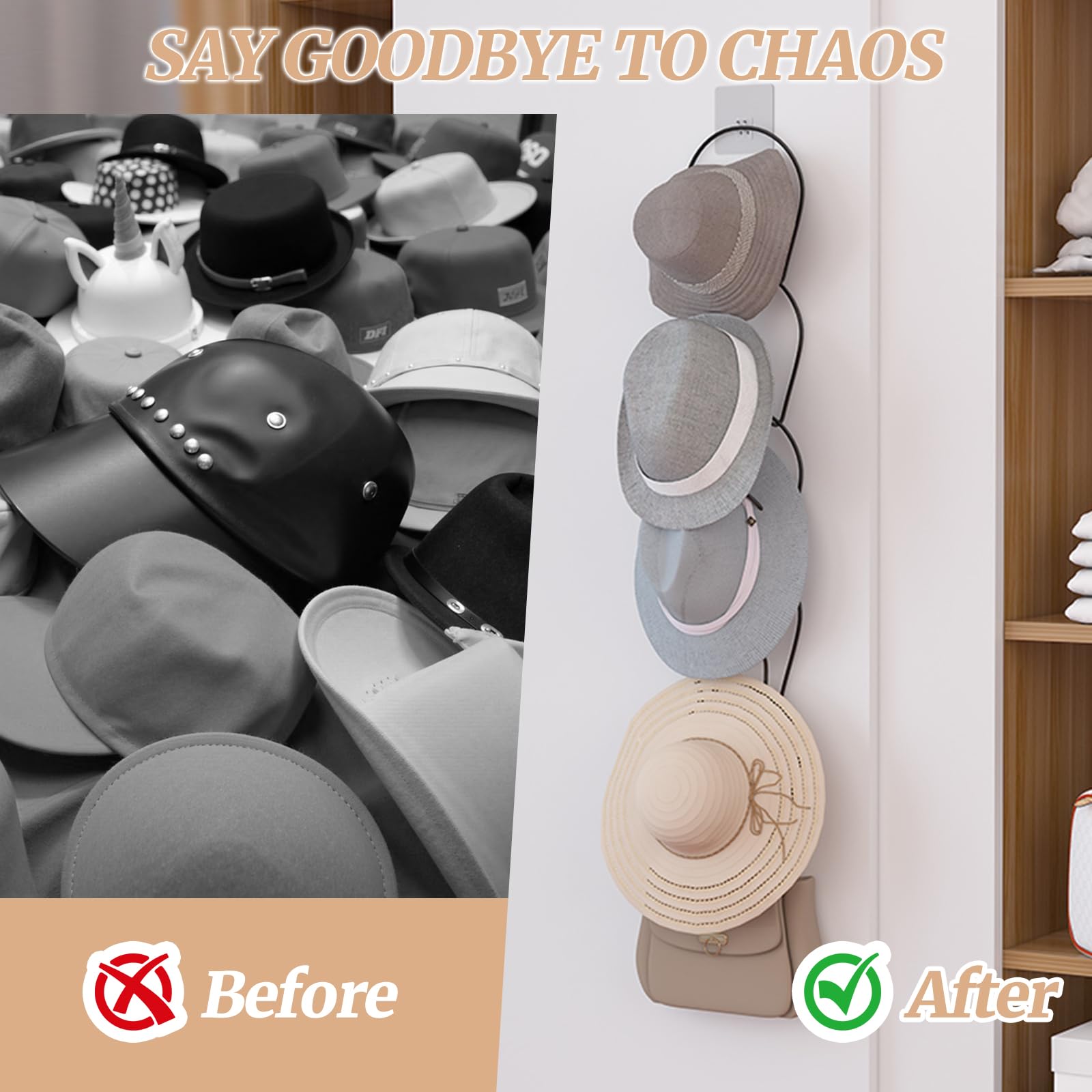 5 Stück Cap Halter Tür Hut Racks, Baseball Cap Halterung Hängende Caps Halterung Wand Multifunktional Mützen Aufbewahrung Kappenhalter für Schals Handtaschen Handtücher Kleidung Krawatten