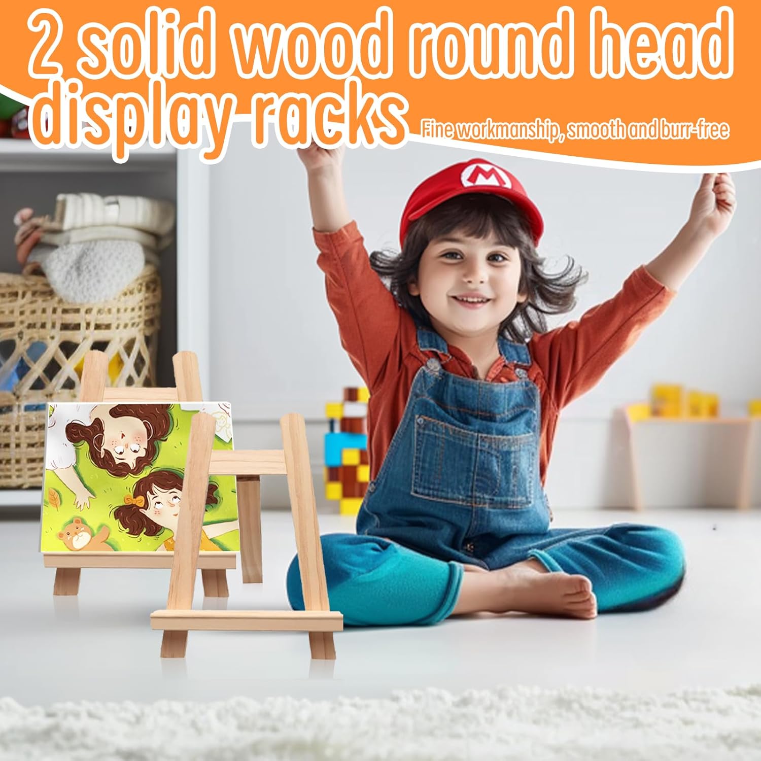 Mini Easel Stand, 2 Pcs Table Top Easel Wooden Easel Stand for Display Small Canvas Stand Desktop Holder Stand for Displaying Painting Canvas Drawing