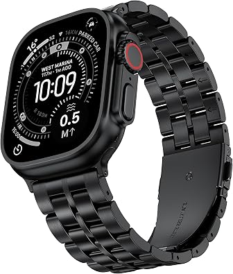 Metal Band Compatible with Apple Watch 49mm 46mm 45mm 44mm 42mm 41mm 40mm 38mm Men, Stainless Steel Business Luxury Strap Link Wristband for iWatch Series 11 10 9 8 7 6 5 4 SE/Ultra 3 2 1