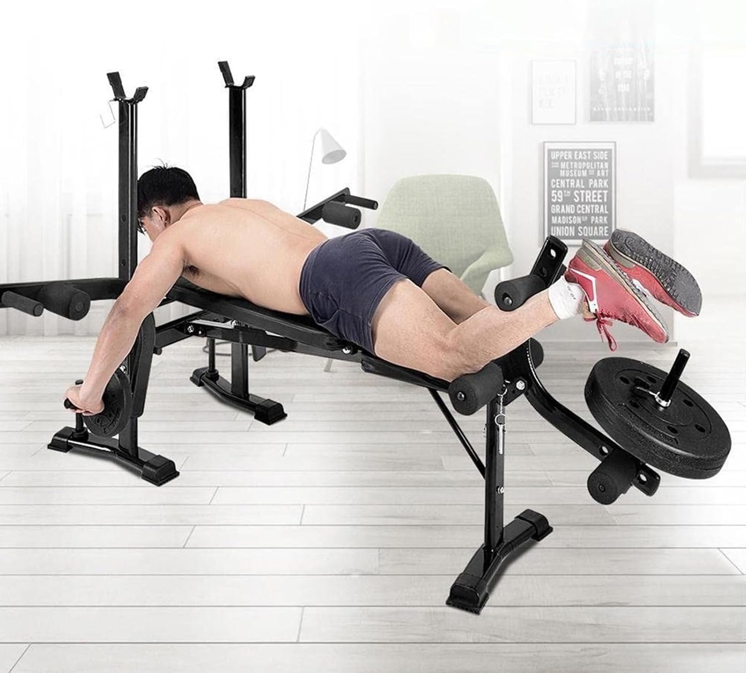 Weight Bench for Men, Adjustable Workout Bench with Preacher Curl Pad & Leg Developer, 800 LB Capacity for Full-Body Strength Training at Home