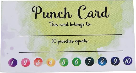 120 PCS Behavior Reward Punch cards for Kids (water color)