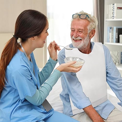 Vista 7 de Paquete de 50 delantales de plástico desechables para adultos, baberos de langosta para adultos, baberos para comer, baberos para adultos a prueba