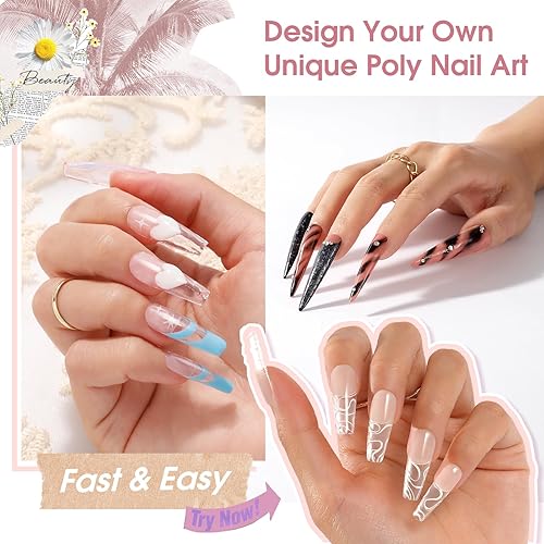 Miniatura 67 de ROSALIND Gel de extensión rosa suave y ópalo, 2 piezas de gel de uñas de ópalo de 2 onzas, kit de uñas rosa para decoración de uñas, gel rosa 2