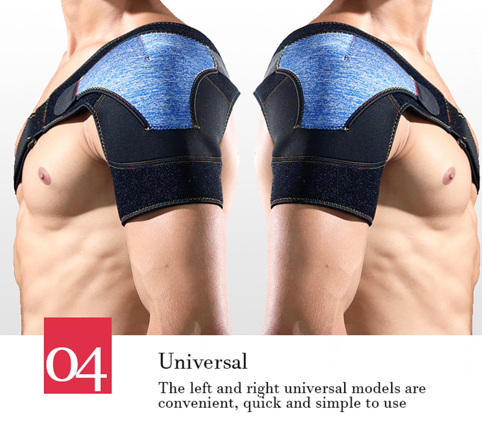 NIBHZ Tutore per La Spalla, Supporto per La Spalla Regolabile Fascia per L'immobilizzatore del Braccio del Manicotto di Compressione per Uomo Donna,Black-Left