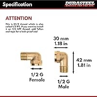Vista 4 de DuraSteel Grifo de montaje en pared con codo de 90 grados, kit de protección contra salpicaduras de cocina comercial que ahorra espacio, resistente