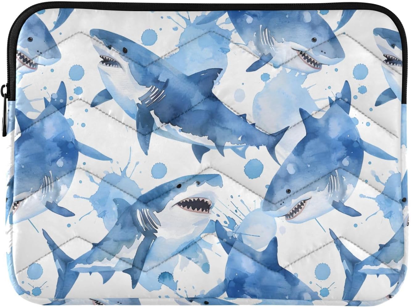 JIPONI Shark Watercolor Laptop Sleeve Bag, Compatible for 13 14 Inch Notebook/Laptop/Tablet Computer, Laptop Case for Women Men Working Travel Storage