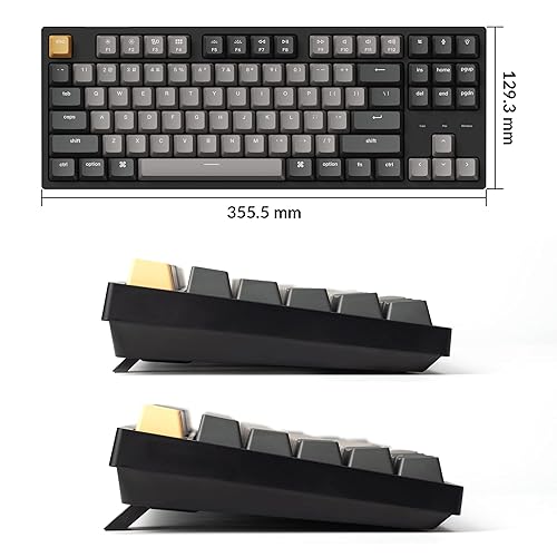 Miniatura 7 de Keychron Teclado mecánico con cable C1 Pro, diseño TKL, retroiluminación RGB programable QMK con interruptor rojo silencioso K Pro intercambiable en