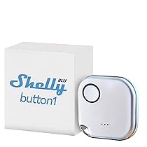Shelly Blu Button 1 Bianco, pulsante smart, Bluetooth, Attivazione di azioni e Scene, Chiudi, Apri o spegnere, Accendere dispositivi Diversi, tre modalità di clic, durata batteria 2 anni