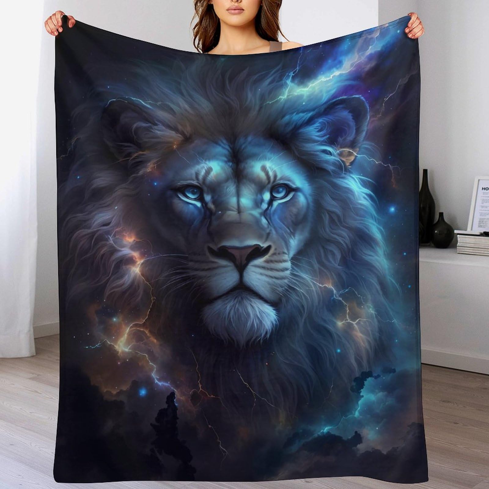 Manta de sofá de león para tardes frías de invierno en casa