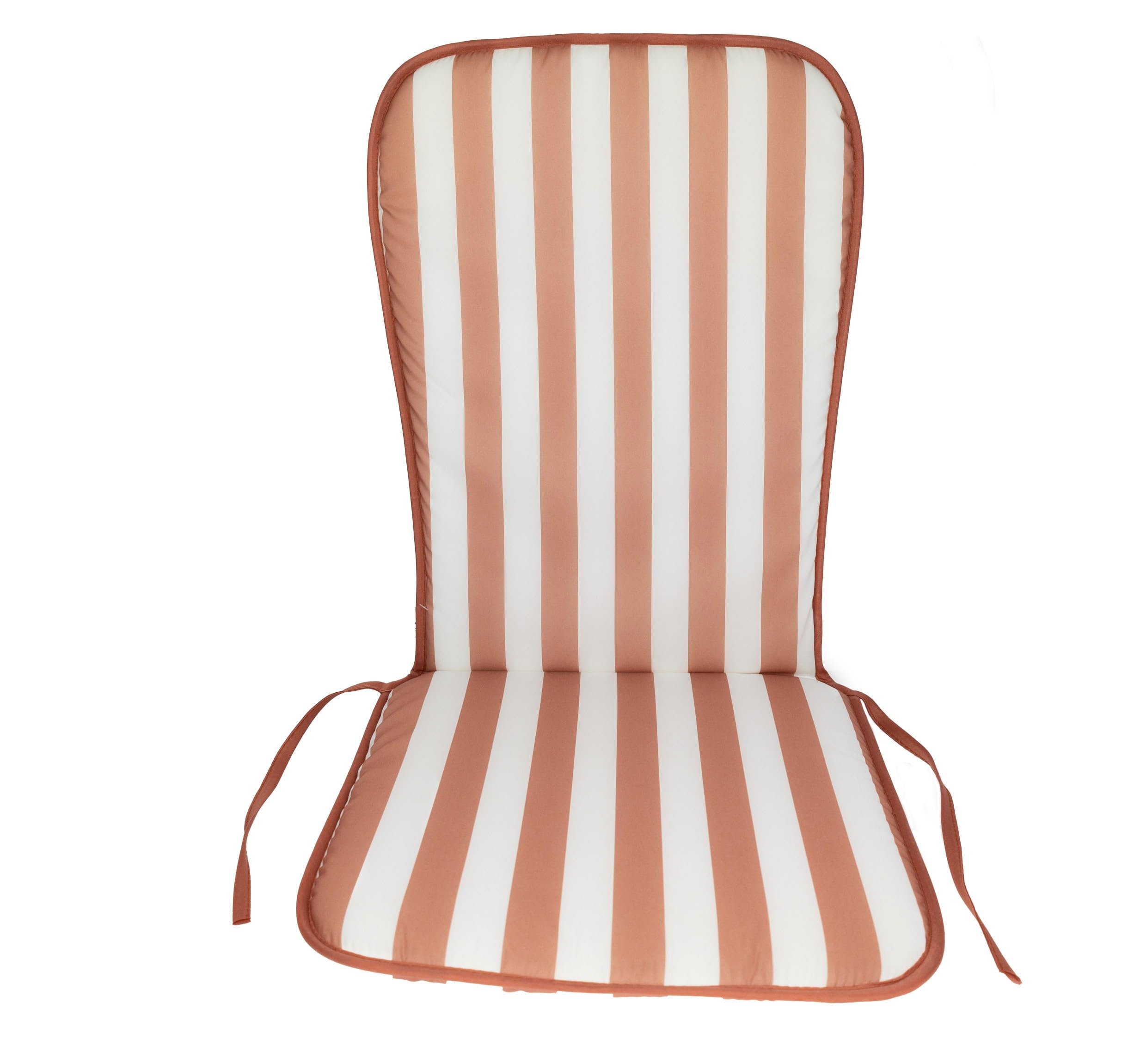 HERSIG - Pack 4 Cojines Silla con Respaldo | Almohadillas Silla Rallas Anchas Rosa Oscuro-Blanco