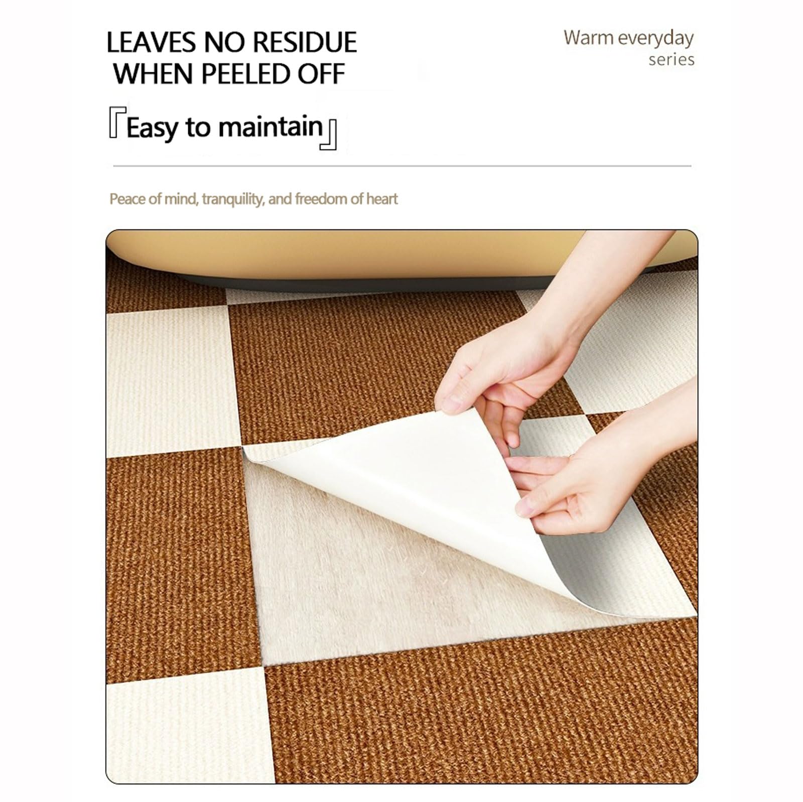 Dalles de moquette autocollantes Dalles de moquette en feutre Avec couverture arrière Antidérapants Antistatique revetement de sol pour chambre,salon & plus (6 dalles de 30*30cm 0.54m²)