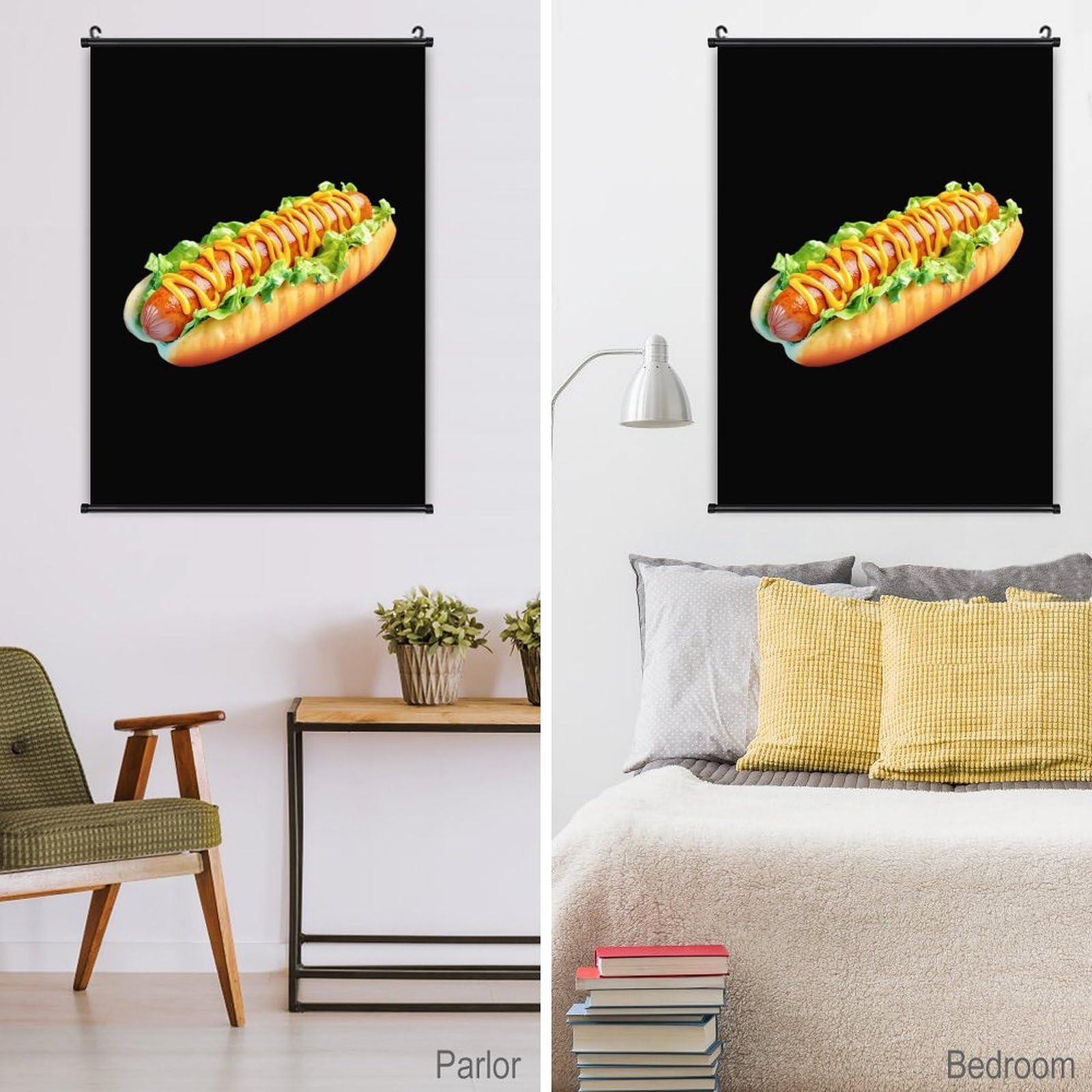 Poster "Hot Dog mit Senf" zum Aufhängen, 50,8 x 71,1 cm