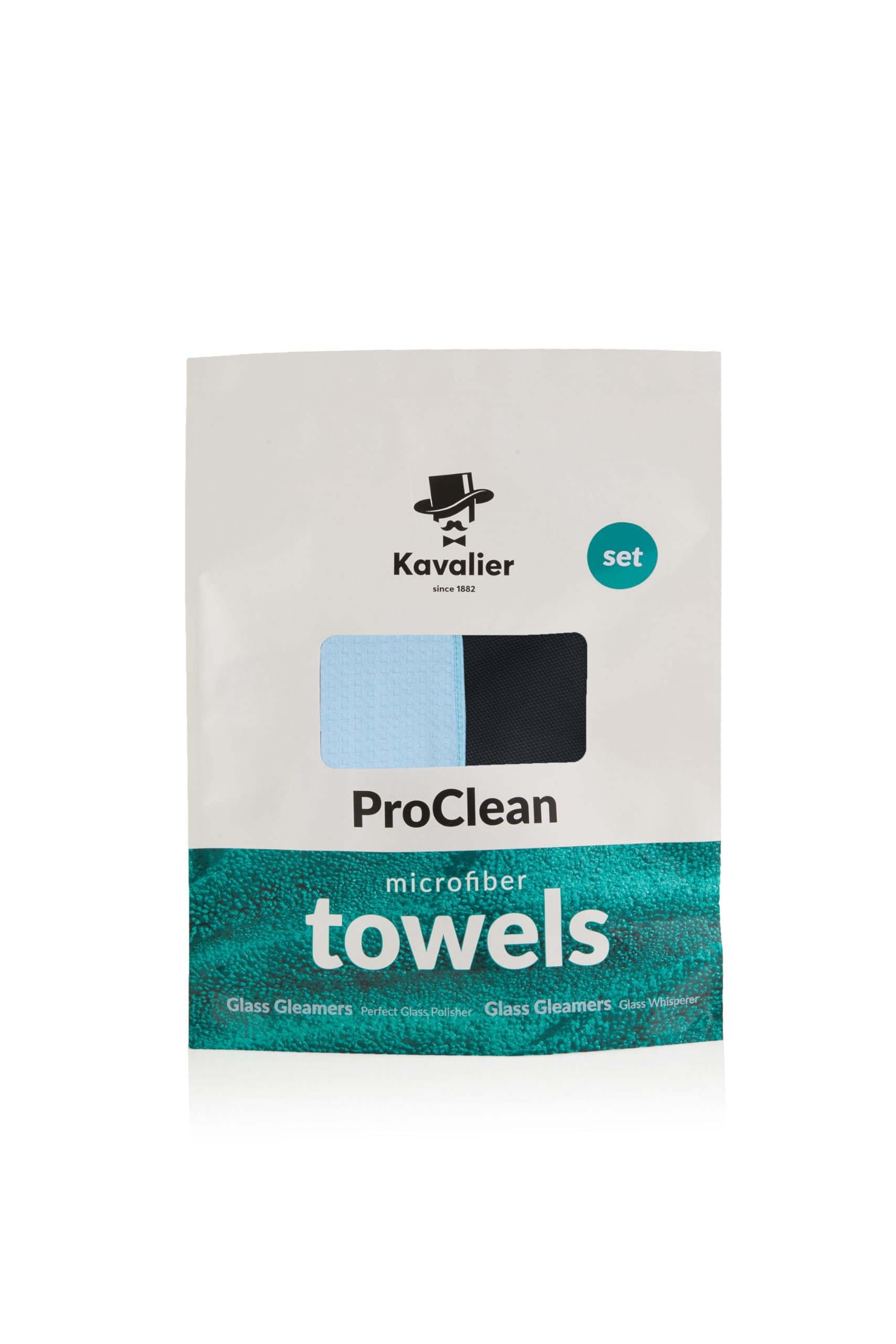 Kavalier Proclean Glass Gleamers - Set Di 2 Panni In Microfibra 390 G/m², 41x41 Cm, Per Vetri Senza Aloni - 3