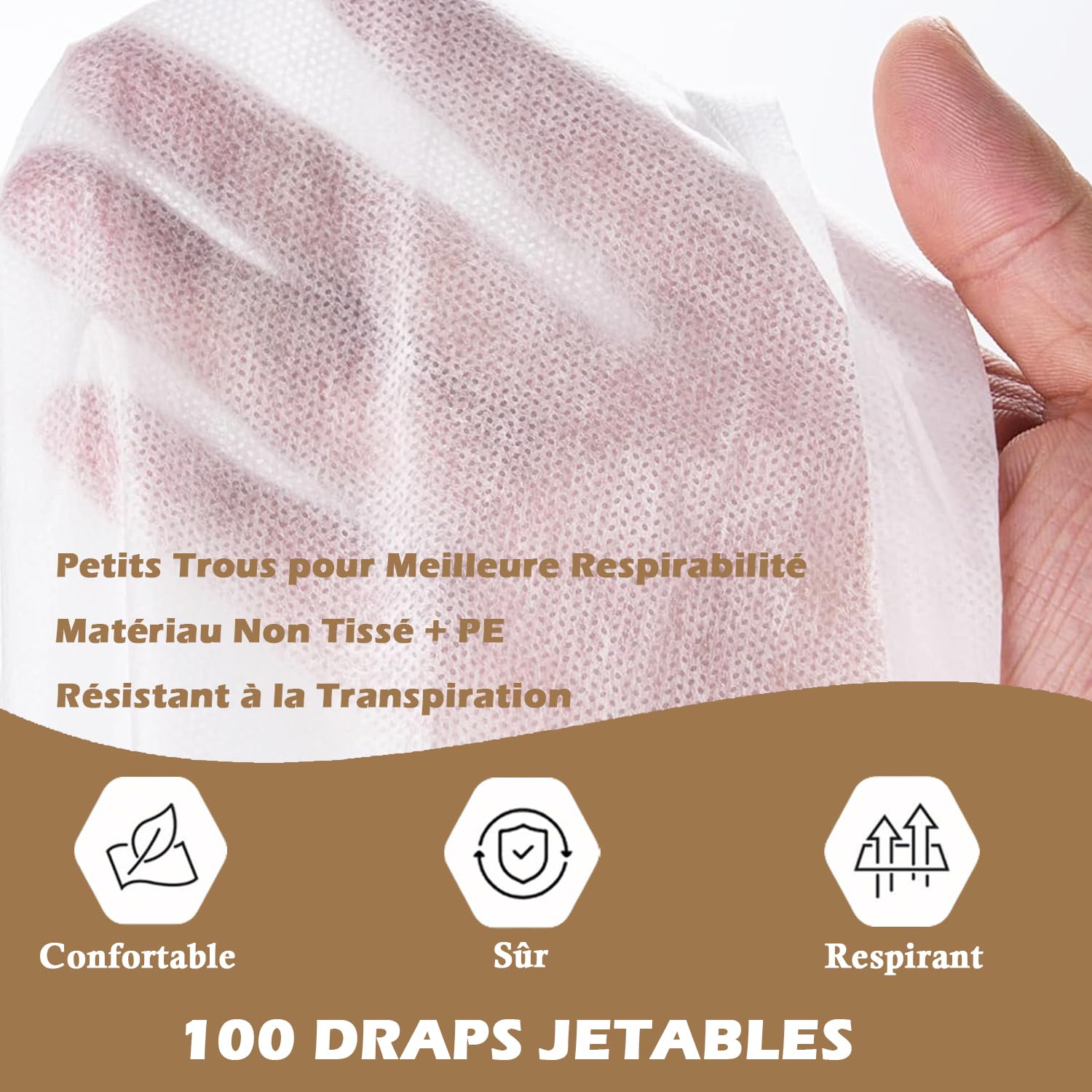 Lot de 100 Drap Jetable Non Tissé 80x180cm pour Table de Massage SPA Salon Tatouage Hôpital Blanc