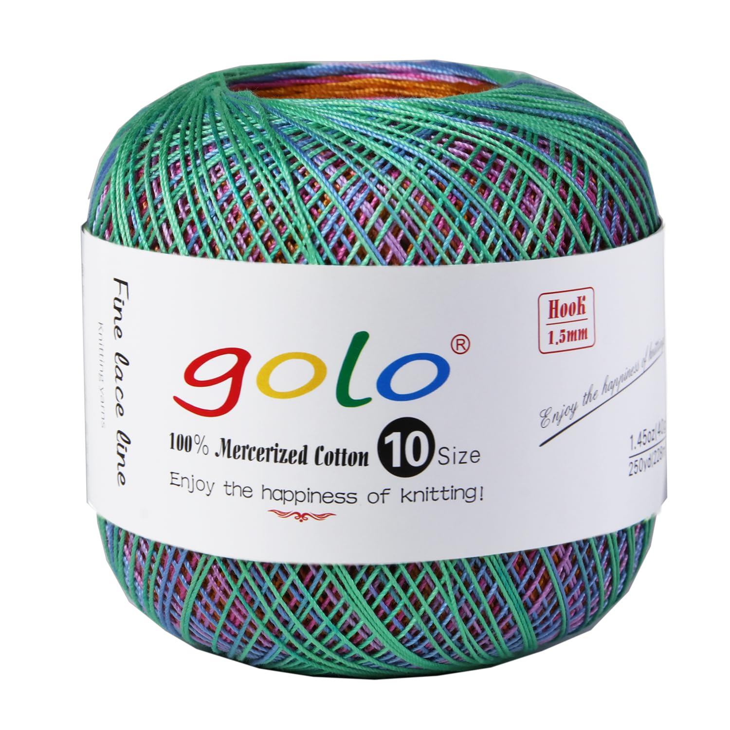 golo Crochet Thread Size 10 Multicolored Yarn for Crocheting D014