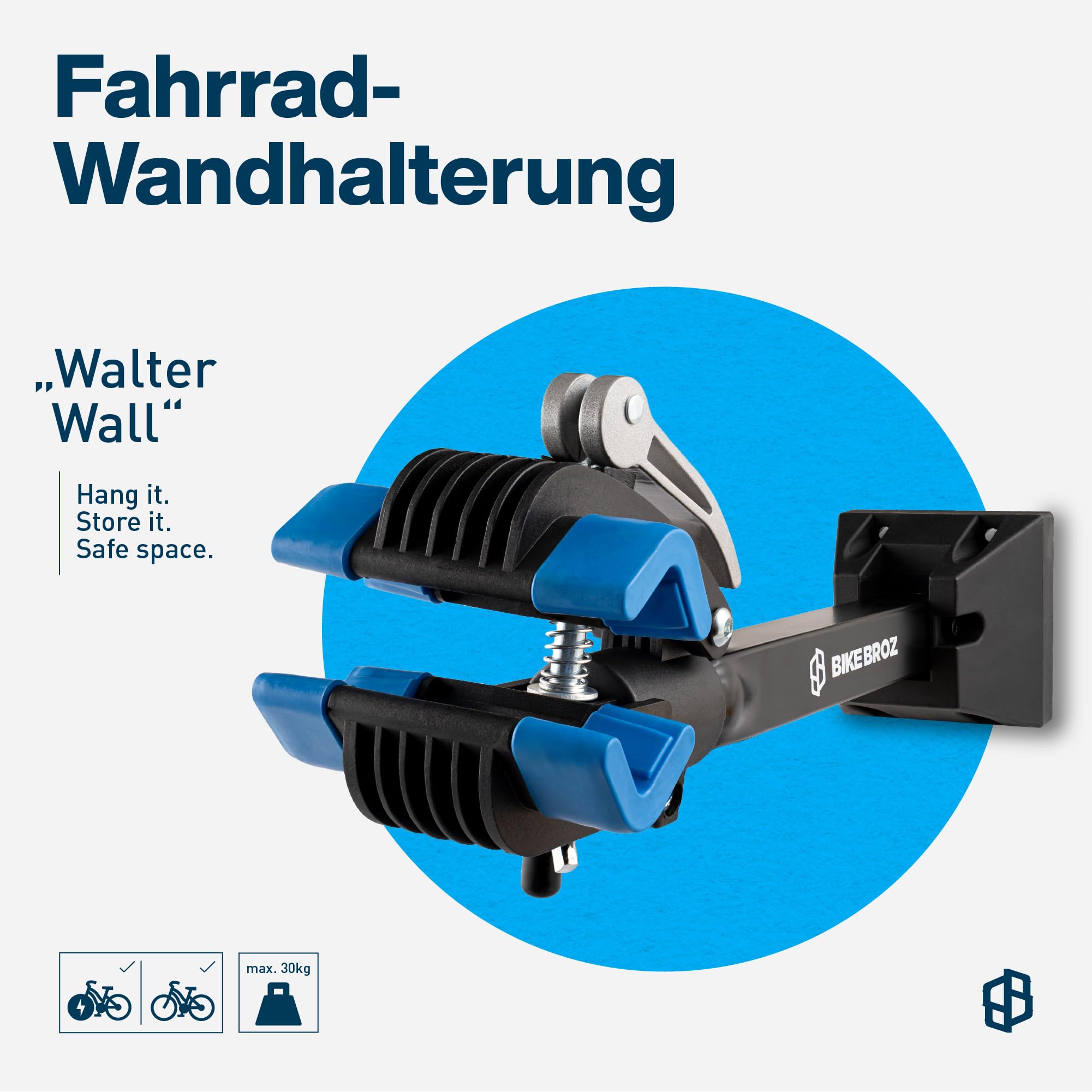 Stabile Fahrrad Wandhalterung geeignet als Montageständer und Reparaturständer | Fahrradständer Wandhalter für E-Bike, Mountainbike, Rennrad und Co. | Fahrrad Aufhängung by BikeBroz