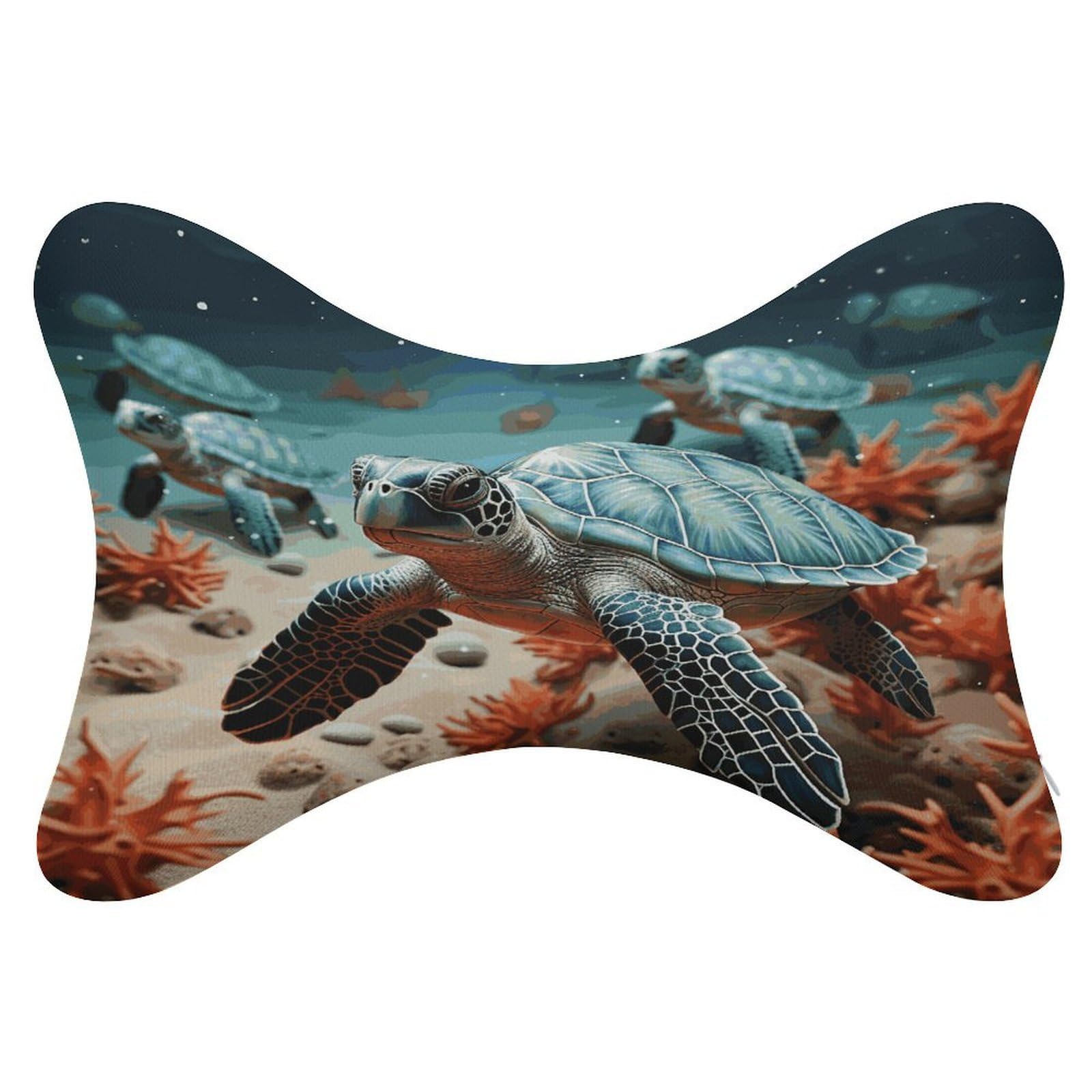 FekiLoot Turtle Starfish Car Headrest Set of 2,Softness Memory Foam Car Neck Pillow with Breathable Removable Cover Car Neck Support Pillow Ergonomic for Driving, Office