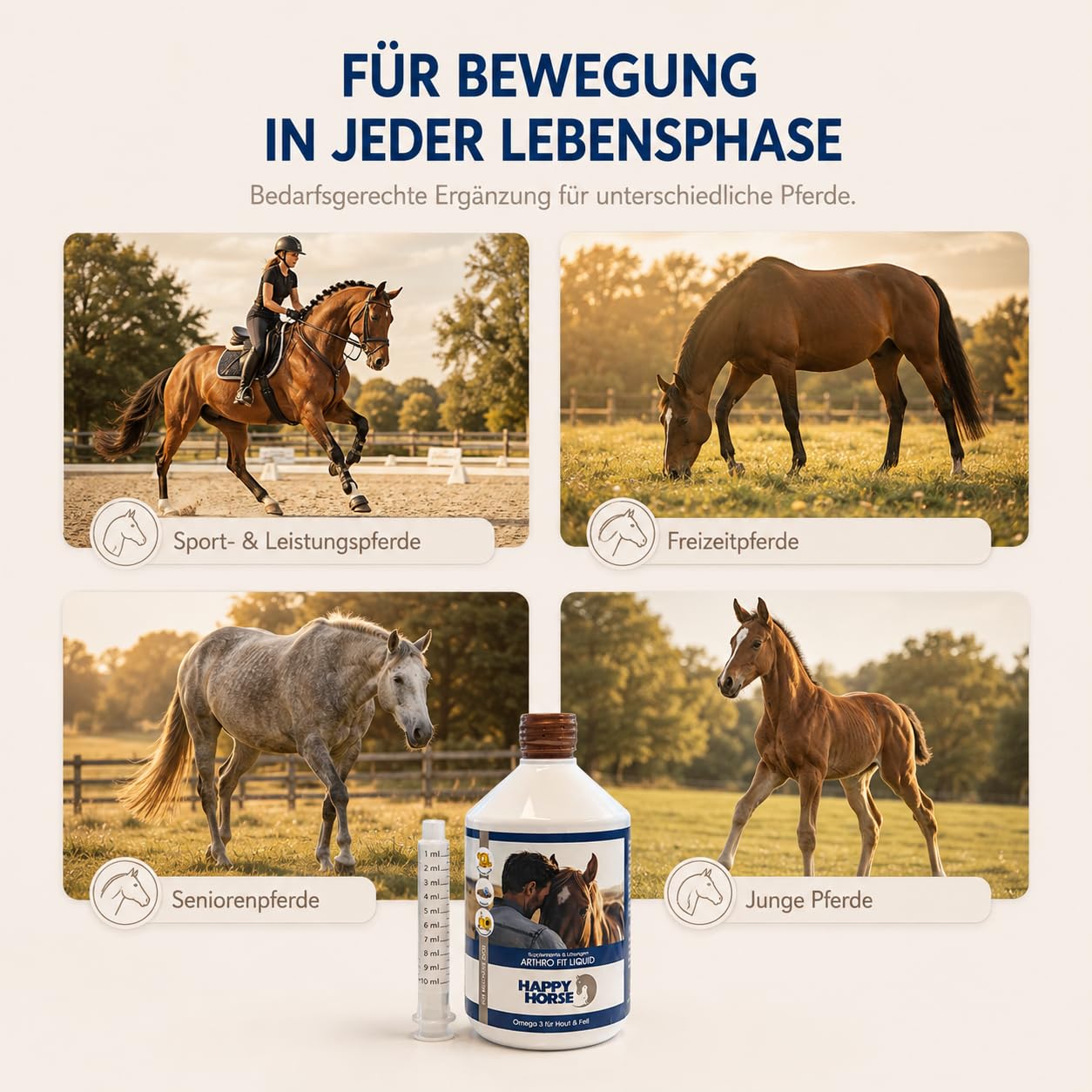 Happy Horse Arthro Fit Liquid 500ml – MSM & Hyaluronsäure für Pferde | Gelenkpflege bei Arthrose & hoher Belastung | Unterstützt Beweglichkeit & Regeneration | Ergänzungsfuttermittel
