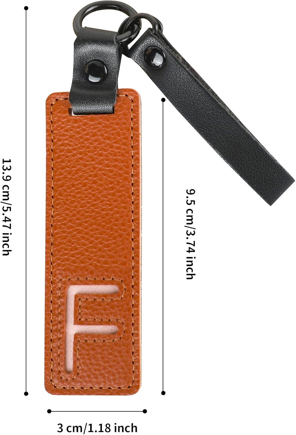 Initial Monogram A-Z Keychain for Women Men, Initial Letter Pendant with Key Ring, Charms for Key Backpack Bag - Image 2