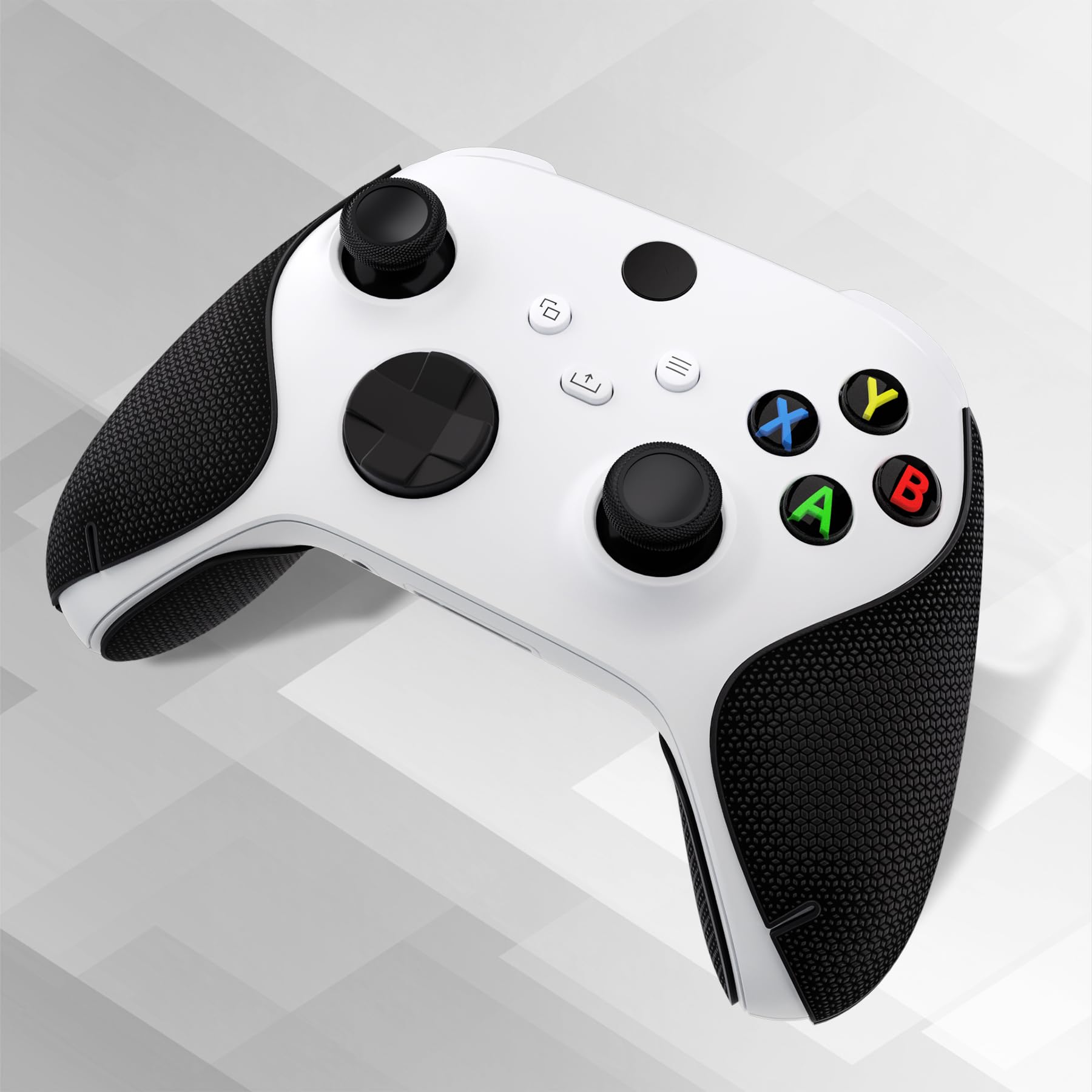 PlayVital Controller Sticker do Xbox Series X S Naklejki Antypoślizgowe do Xbox Series X Split Design Podkładki Grip Skin do Xbox Series S Ochraniacz Uchwytów do Xbox Core-Czarny