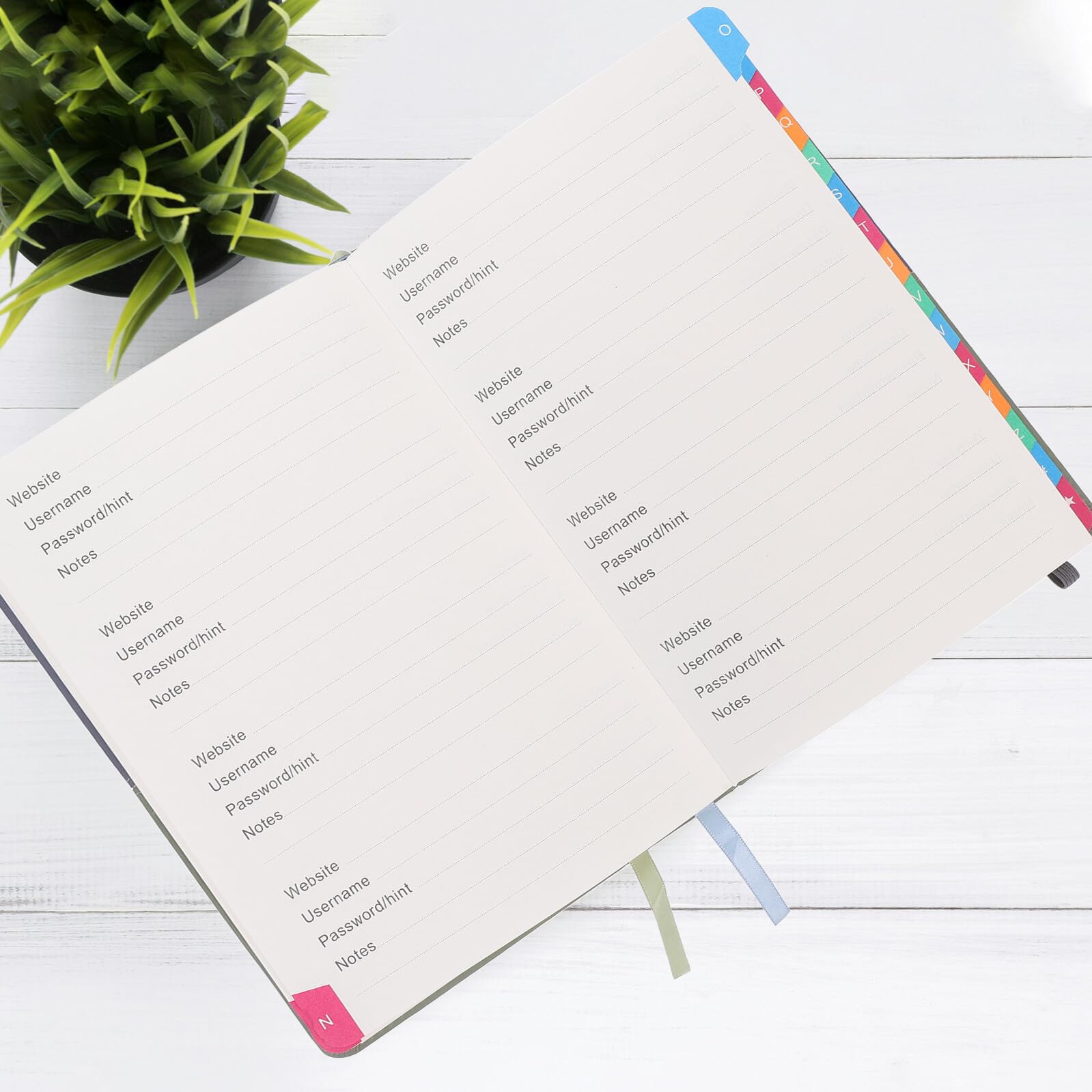 Carnet de Mots de Passe Carnet Élégant avec Onglets Alphabétiques A5 en Pu et Papier pour Enregistrement D'adresses Internet, Usage Polyvalent et Organisation