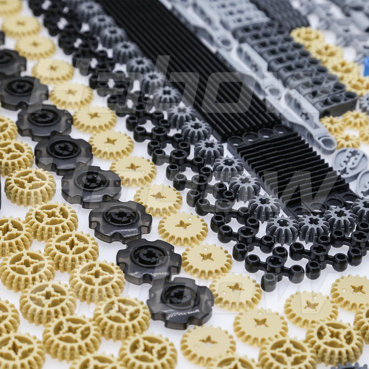 BroTex Set Di Parti Tecniche Per Costruzioni MOC – Ingranaggi, Assi, Connettori E Ammortizzatori In ABS - 2