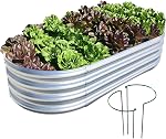 COATTOA Galvanized Raised Garden Bed, Raised Garden Boxes, 2 Pcs 6×3×1ft Outdoor Galvanized Planter Box, Garden Stock Tank Outdoor with Metal Plant Stakes, Garden Beds for Vegetables Planting
