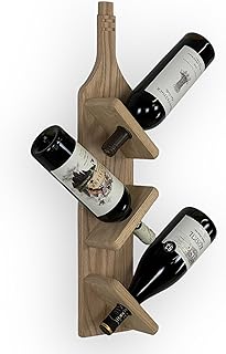 Wooden Mallet Dakota® Wall Mounted 3 Bottle Wine Rack, Unfinished