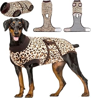 Kuoser Dog Surgery Recovery Suit, Recovery Suit for Female Male Dogs, Dog Onesie After Surgery Spay Neuter, Anti-Licking Pet Surgical Recovery Snugly Suit, Bodysuit for Abdominal Wounds Skin Disease