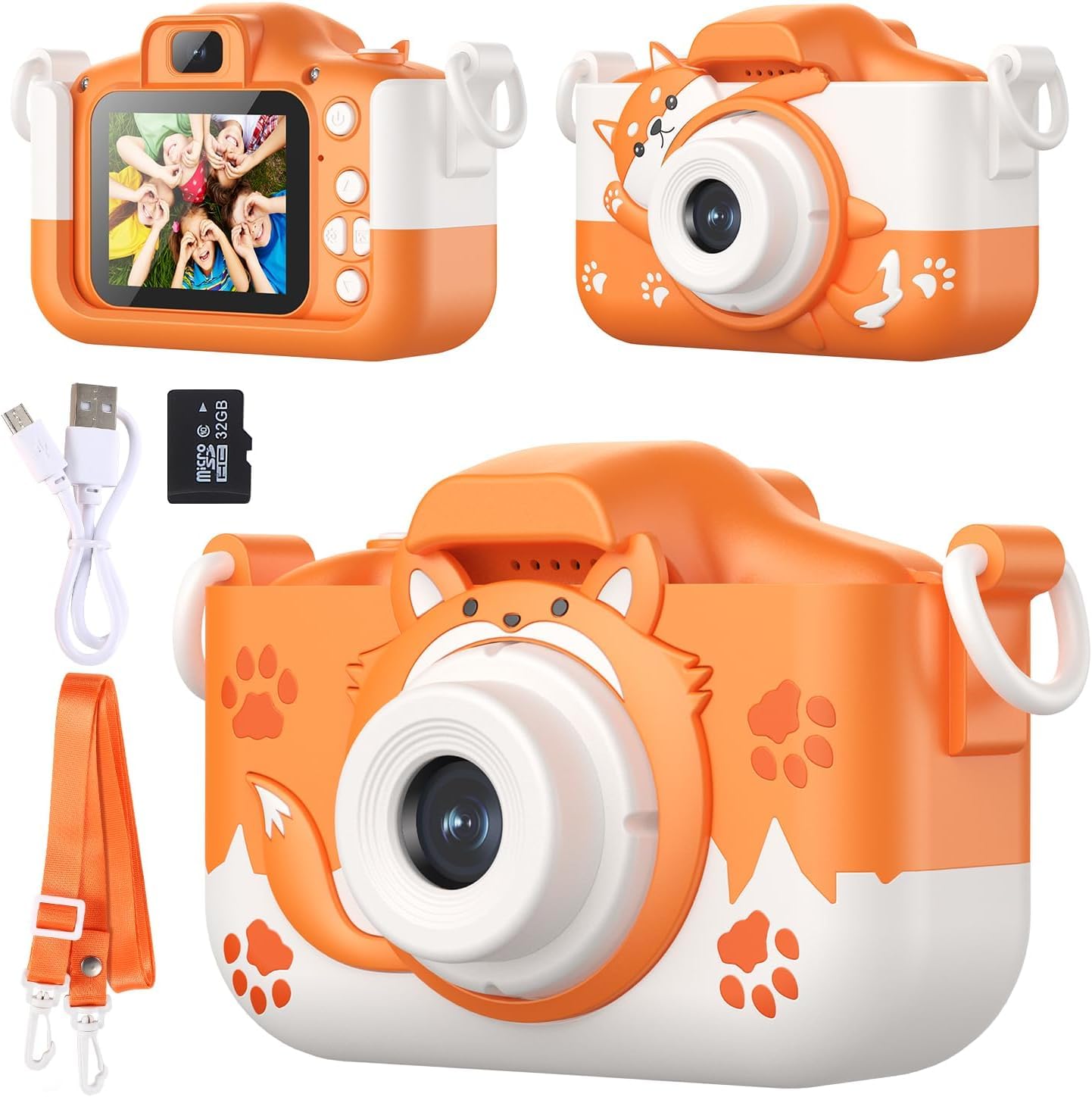 Kids Camera for 3-12 Year Olds | HD Dual Lens Camera with 32GB Memory Card, 2 Shockproof Silicone Cases, Educational Games, MP3 Player, Video Recorder & Fun Filters | Gift for Boys Girls