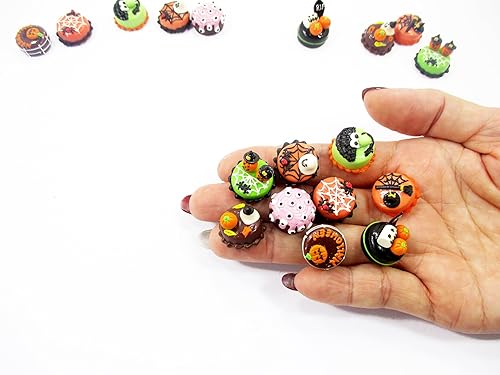 Miniatura 7 de Casa de muñecas Miniatura Alimentos 9 Mini Halloween Pastel Mixto 0.6 in Panadería Suministro 16675