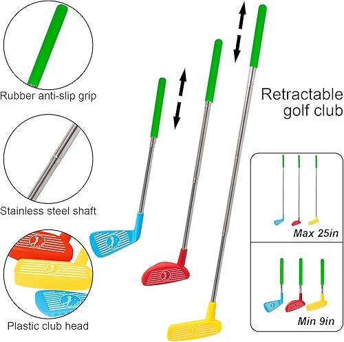Miniatura 2 de Liberry Juego de golf para niños pequeños, palos de golf retráctiles para niños de 2, 3, 4, 5, juegos deportivos para interiores y exteriores