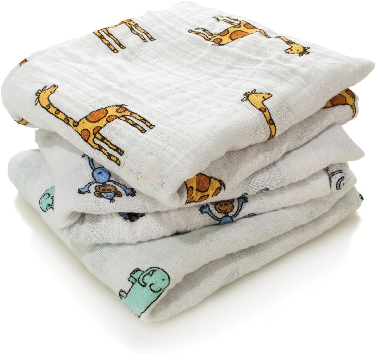 aden + anaisaden + anais 100% Cotton Muslin Musy Squares, Multi-use Baby Cloths for Girls & Boys, 70x70cm, Ideal Newborn & Infant Nursing Set, Perfect Shower Gifts, 3 Pack, jungle jam
