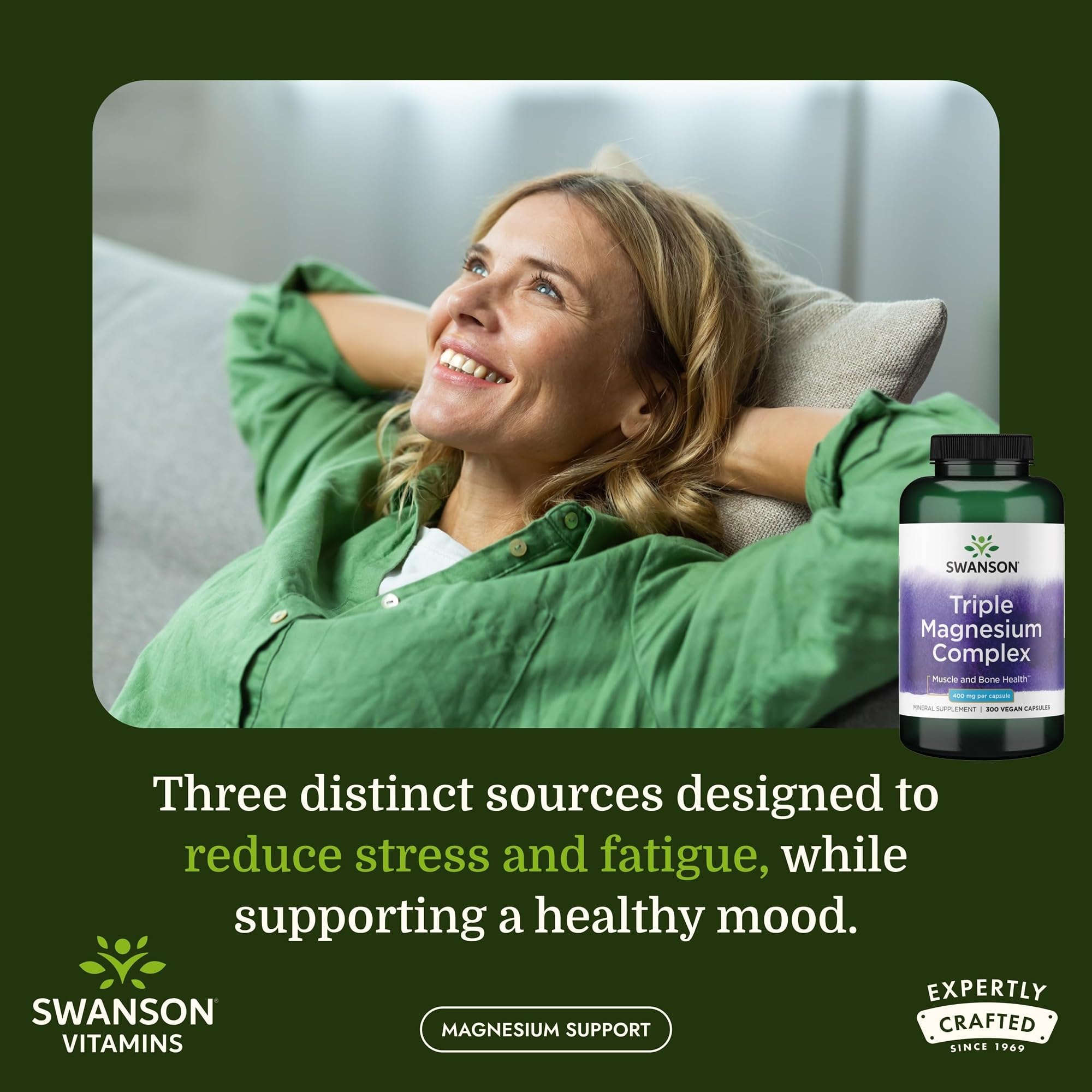 Swanson Triple Magnesium Complex 400 mg, 300 Vegan Capsules — Amazon image 2