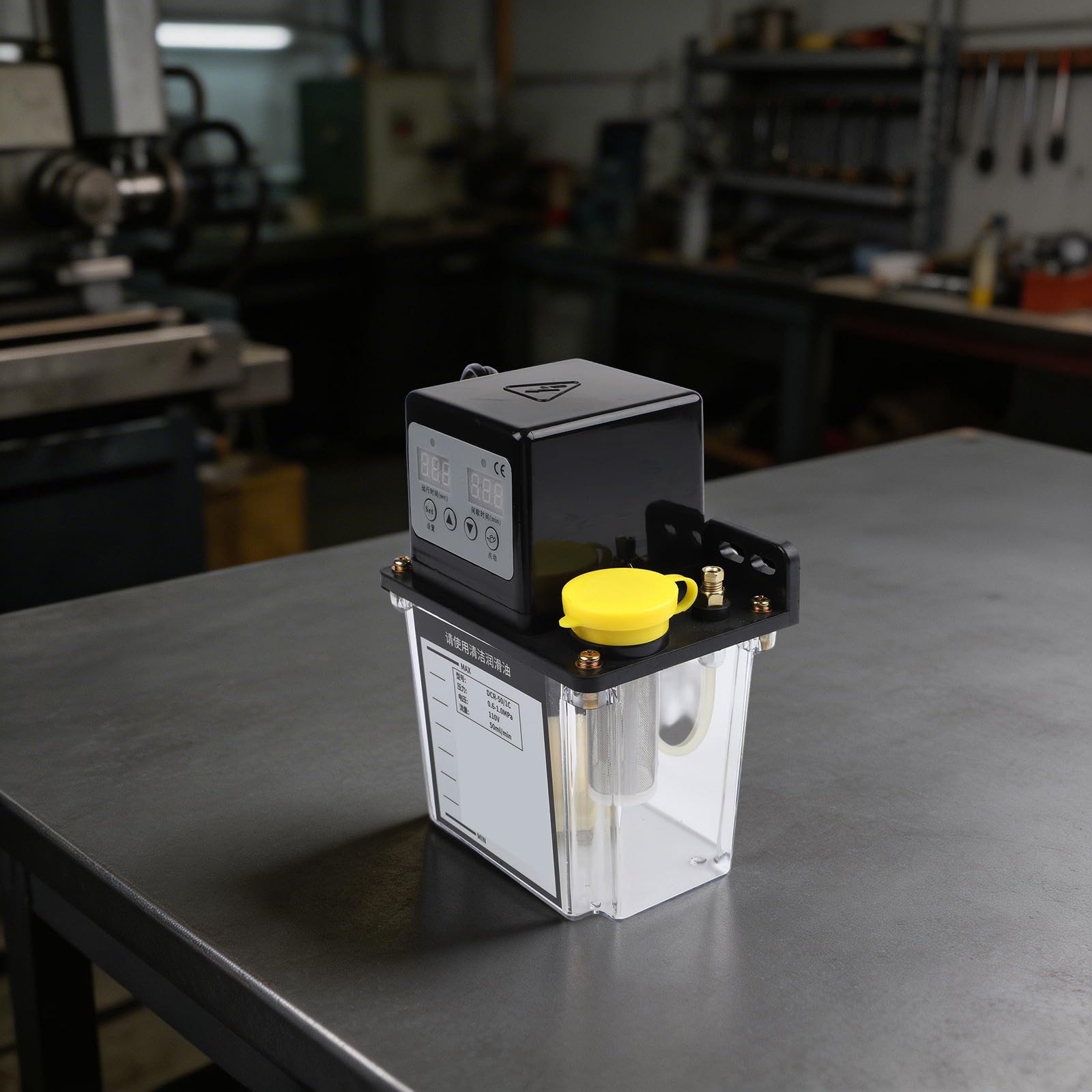 FACAIIO Bomba de aceite lubricante automático CNC de 1 L/2 L de capacidad, engrasador de engranajes de aleación, control electrónico de temporizador, maquinaria industrial, 110 V