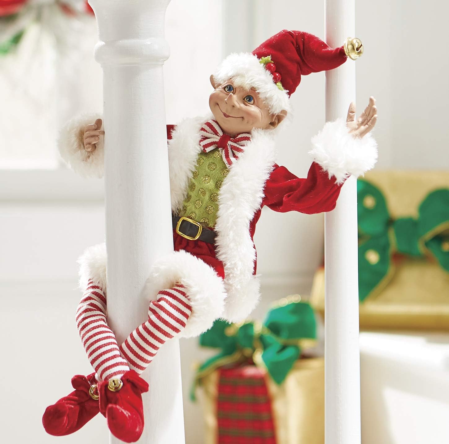 16 inch Posable Elf in Santa Outfit Christmas Decor by Raz Imports
