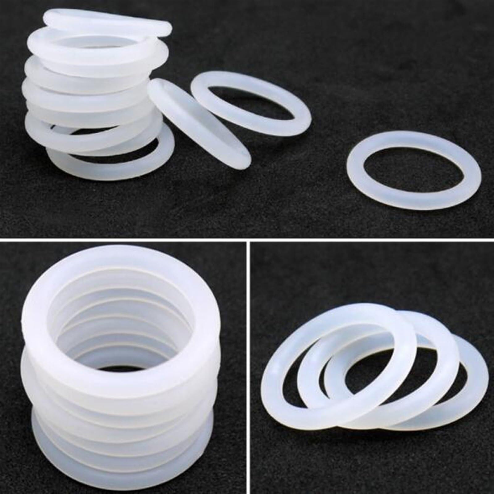 Silikonowe pierścienie uszczelniające O-ringi Białe silikonowe o-ringi Podkładka uszczelniająca klasy spożywczej OD 24-72 mm CS 4,0 50 szt(50pcs,OD 72mm CS 4.0mm)