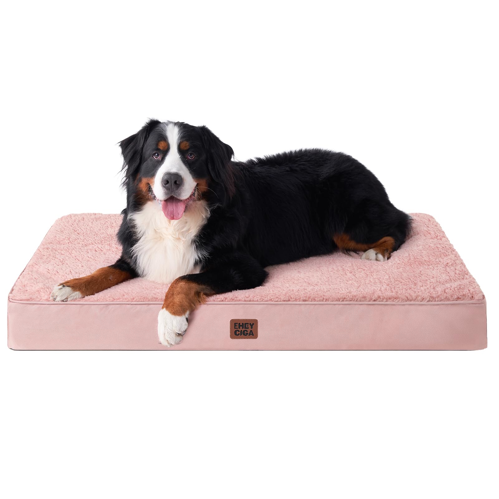 EHEYCIGA Orthopedic XXL Dog Bed Mattress with Removable Washable Cover for Crate, Pink, 120x74x9cm