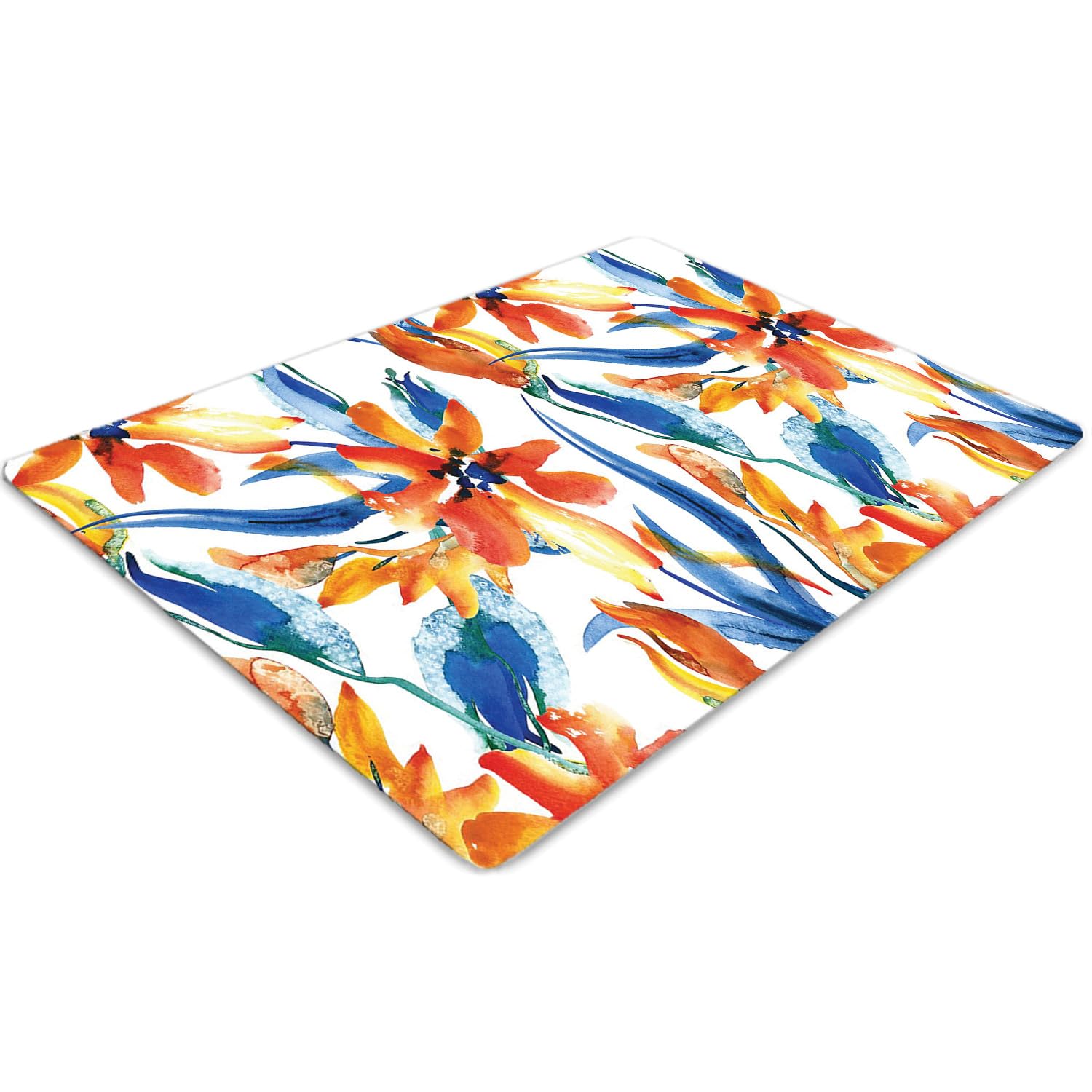 Tapis pour protection sol 140x100 cm fleuri pour embellir et protéger votre espace de télétravail