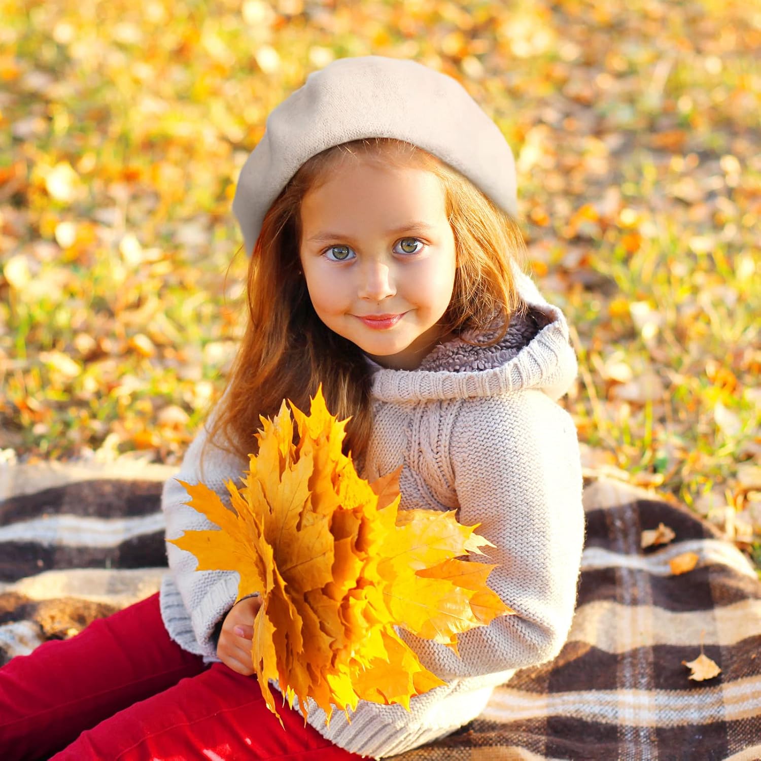 Honoson 4 Pieces Baby Berets Toddler Girls Warm Wool Beret for Kids Solid Color French Barette Hat - Image 4