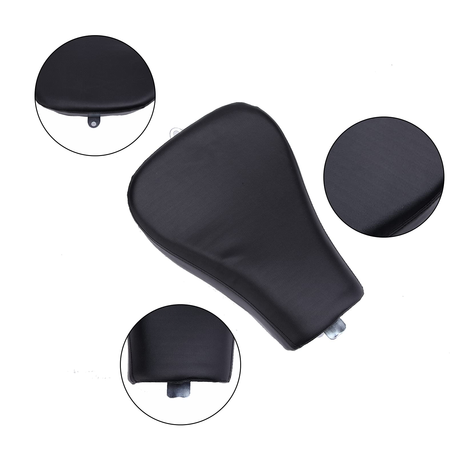 Sella Monoposto Moto Sedile del Conducente Anteriore per Sportster XL883 XL1200 48 72 2010-2015 Cafe Racer, nero.