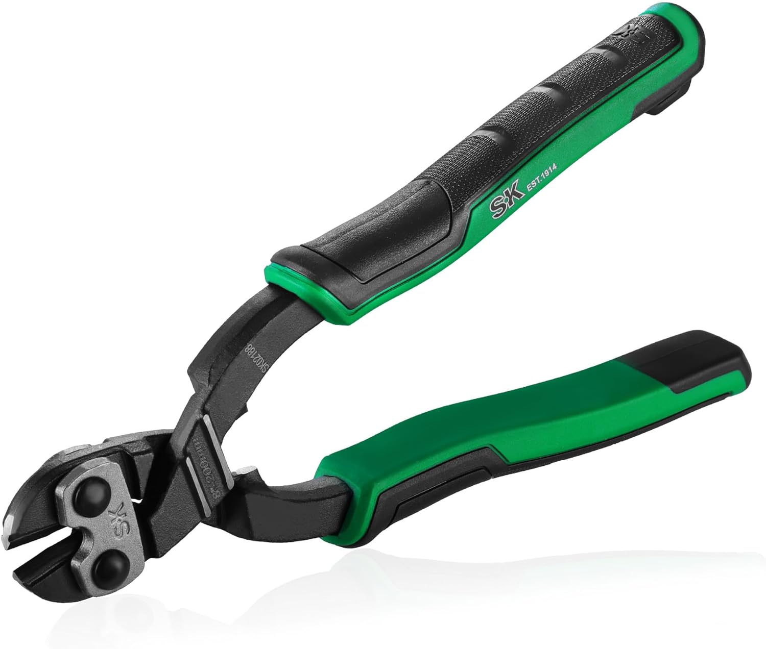 SK 8-Inch Mini Bolt Cutter, Small Heavy Duty Wire Cutters, Premium Cr-V Construction with Anti-Slip Grip, Hardened Recess Jaw Design for Cables, Small Screws and Thin Bolts