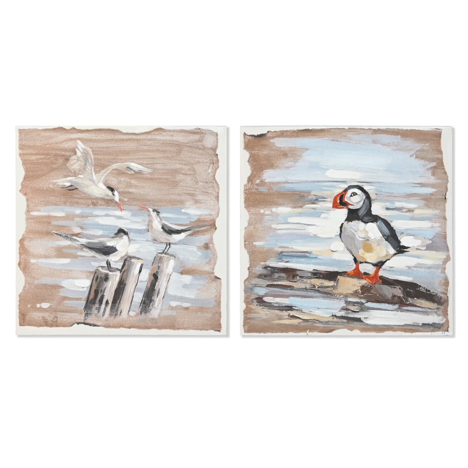 Cadre oiseaux en pin de qualité supérieure format carré 45 cm